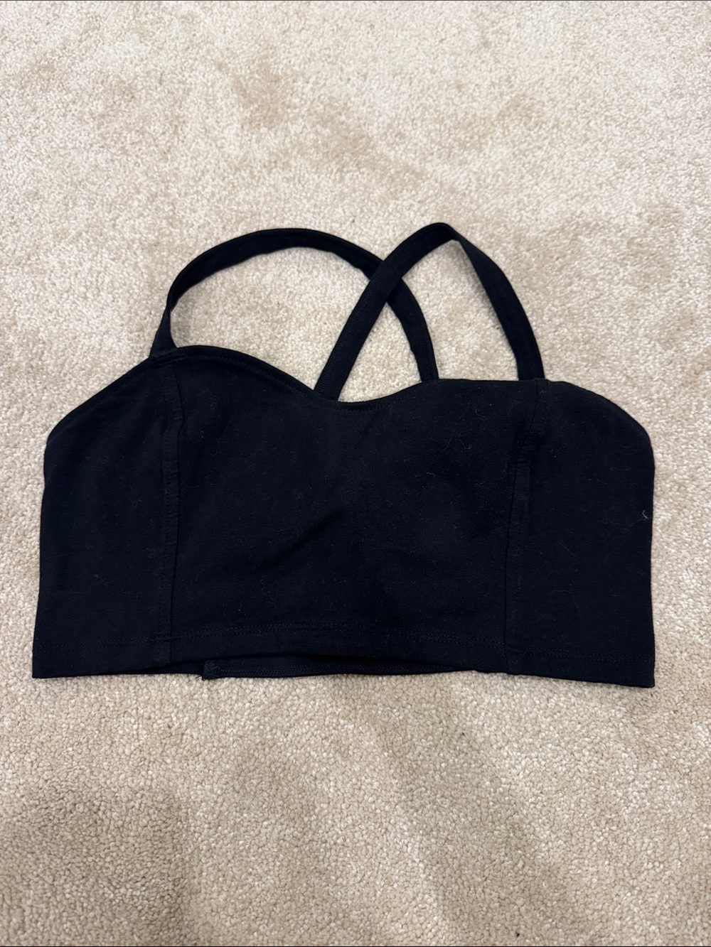 Garage Black Strappy Sweetheart Crop Top